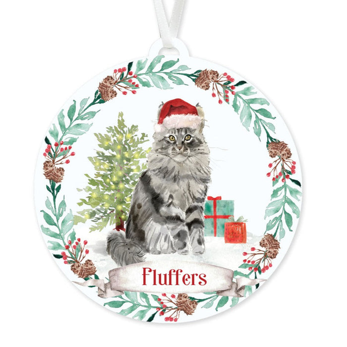 Maine Coon Cat Ornament - Santa Claws