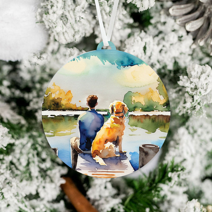 Labrador on Dock Ornament