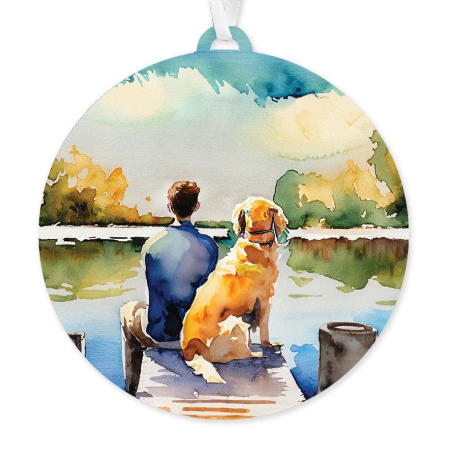 Labrador on Dock Ornament