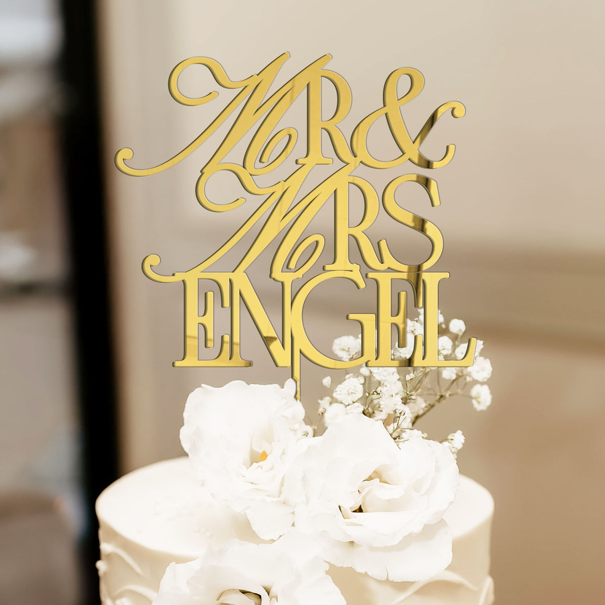 Mr and Mrs Wedding Cake Topper