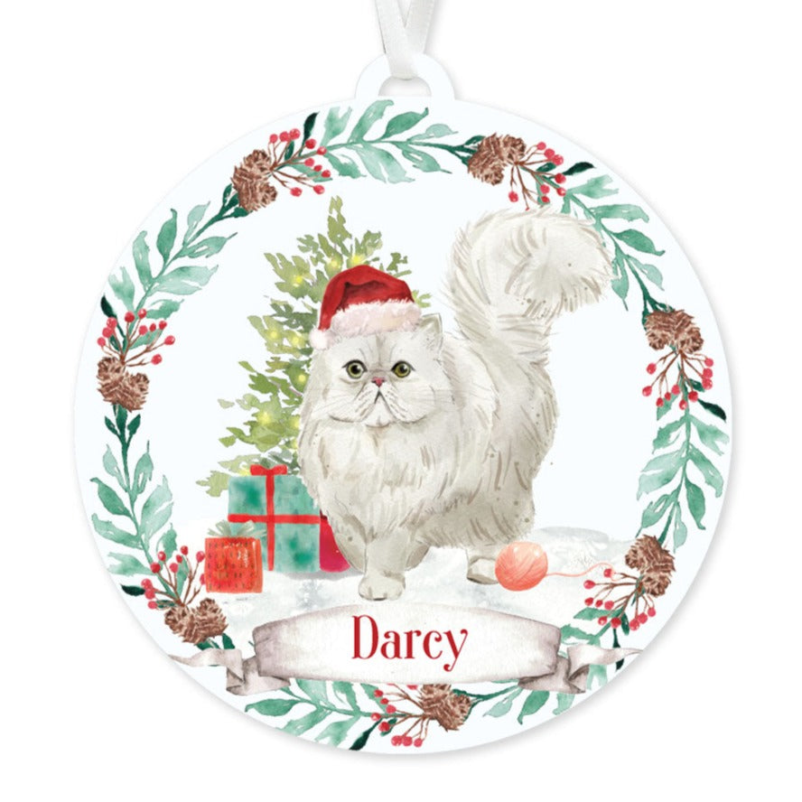 Persian Cat Christmas Ornament