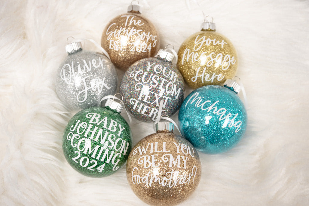 Personalized Glitter Ball Ornament