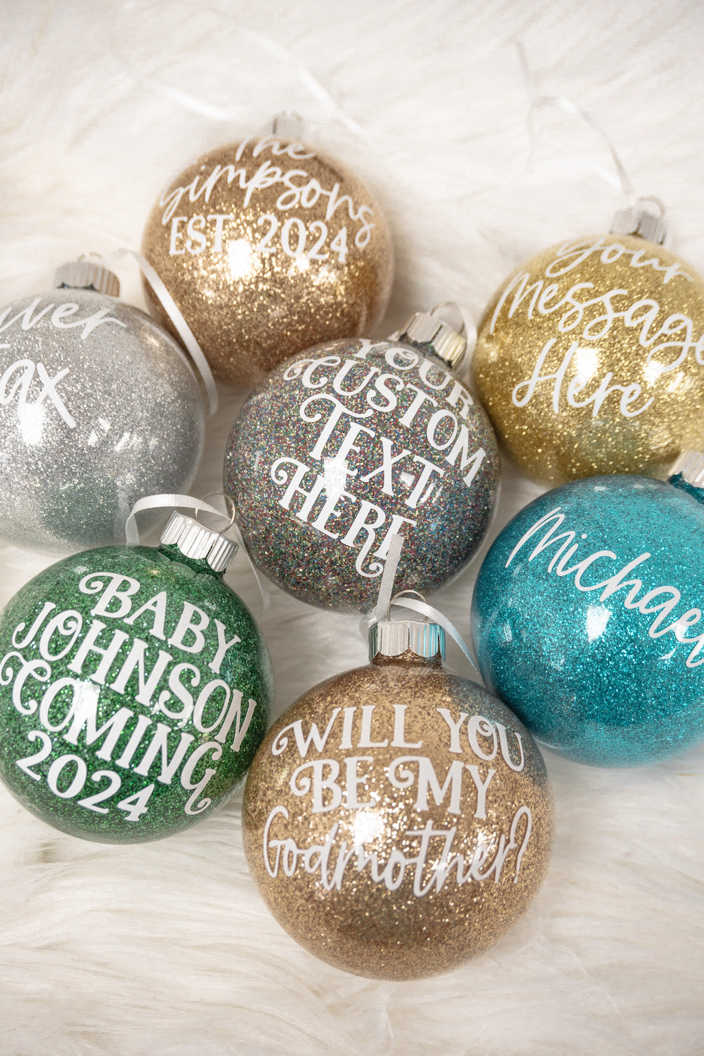 Personalized Glitter Ball Ornament