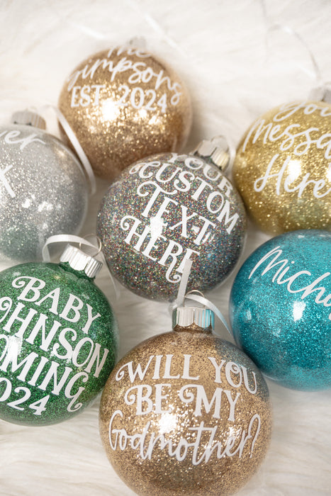 Personalized Glitter Ball Ornament