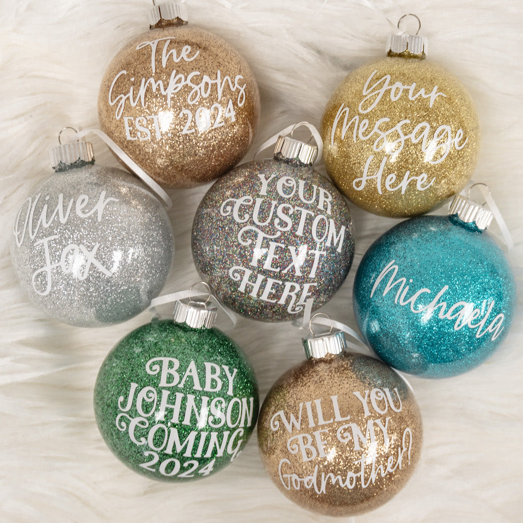 Personalized Glitter Ball Ornament