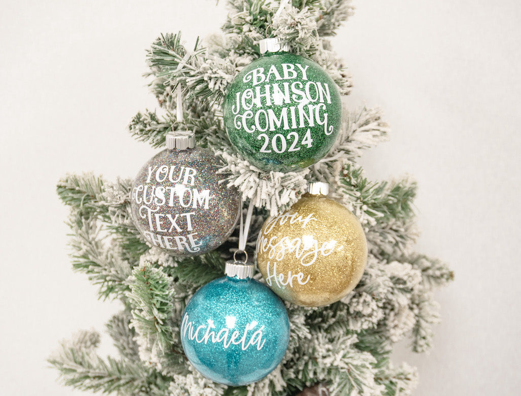 Personalized Glitter Ball Ornament