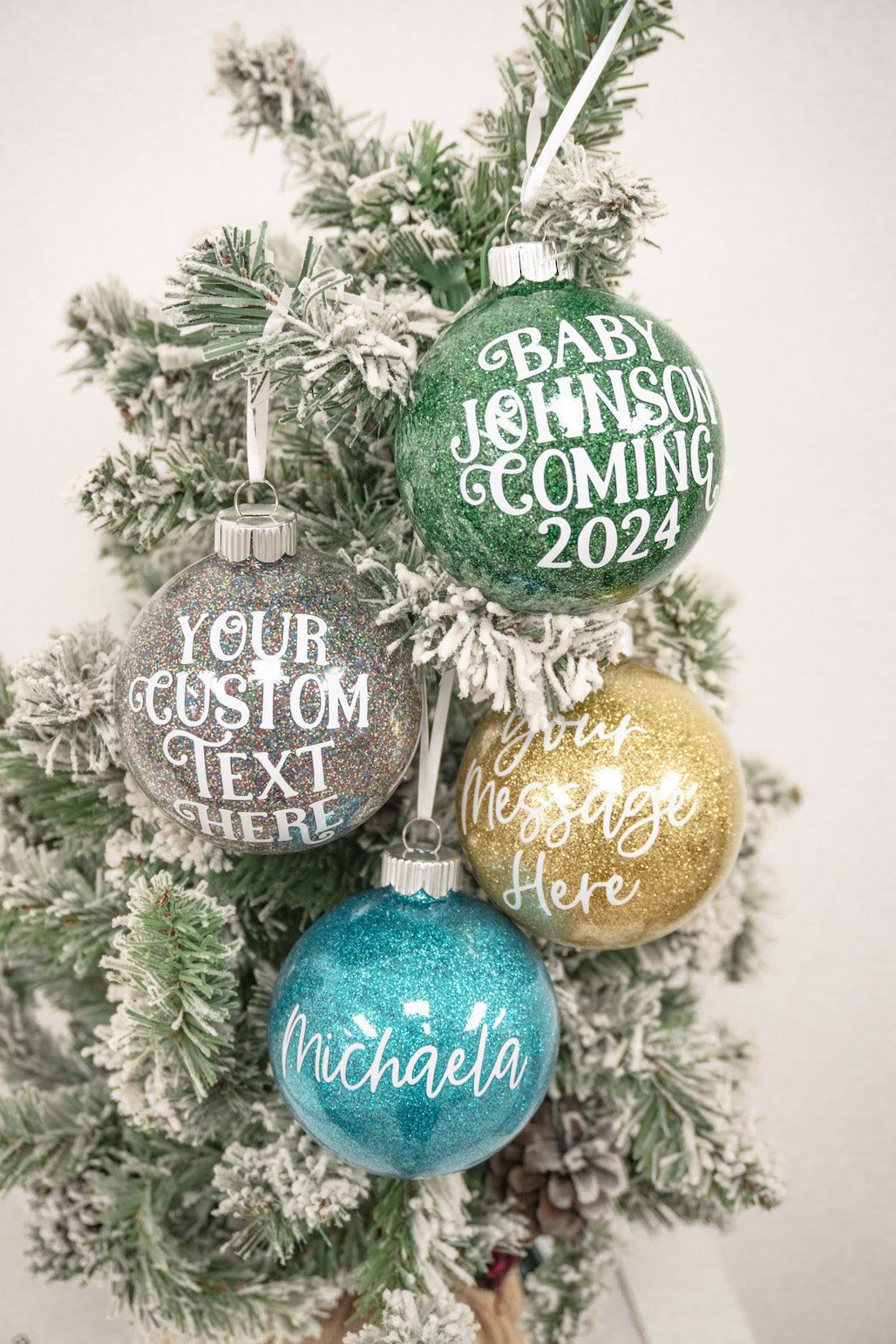 Personalized Glitter Ball Ornament