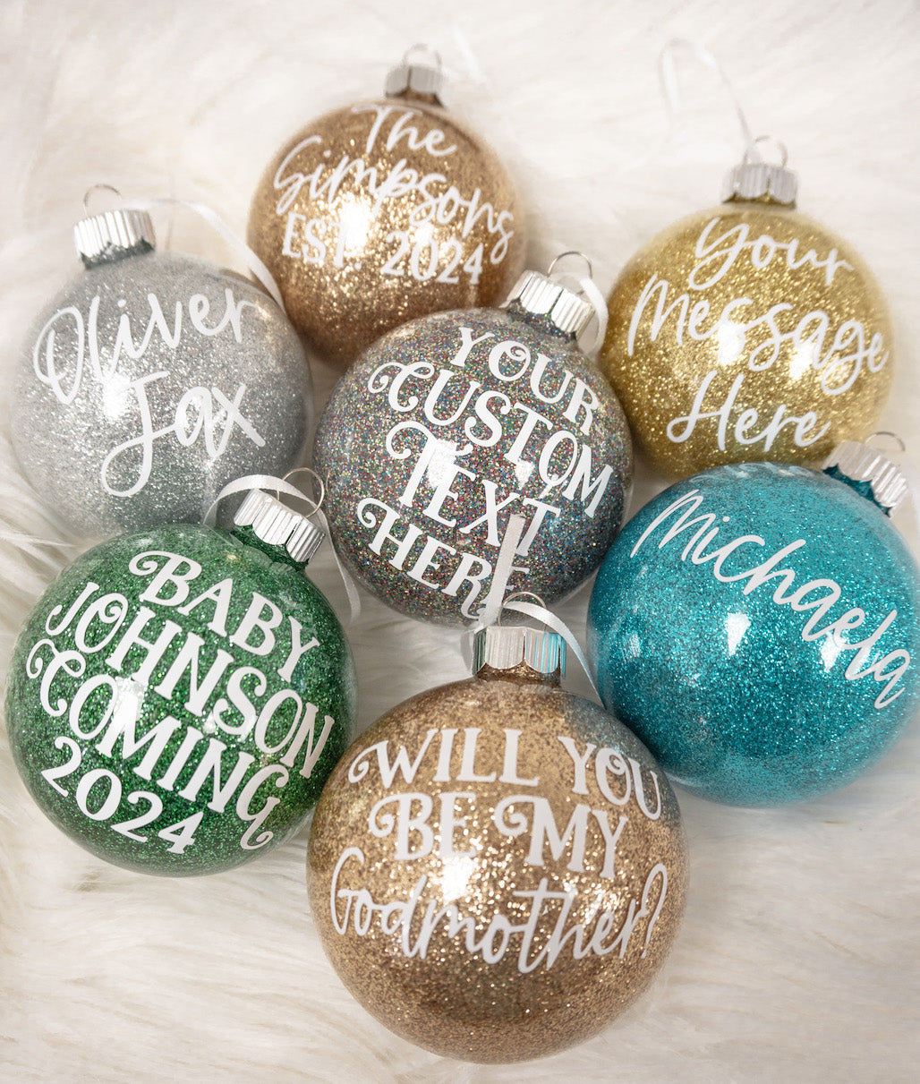 Personalized Glitter Ball Ornament
