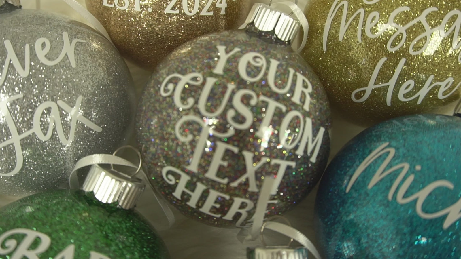 Personalized Glitter Ball Ornament