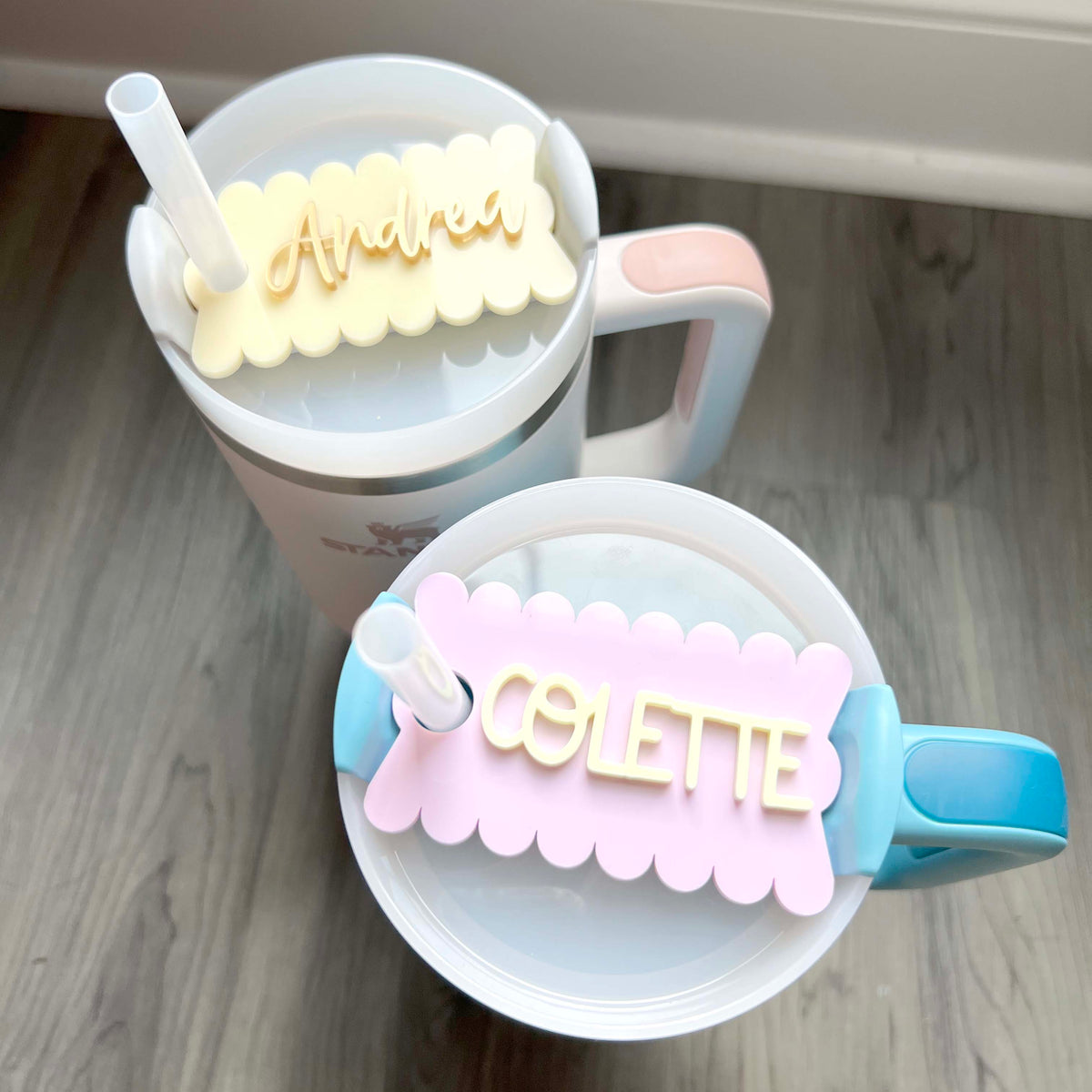 Tumbler Name Tag - Scalloped Edge