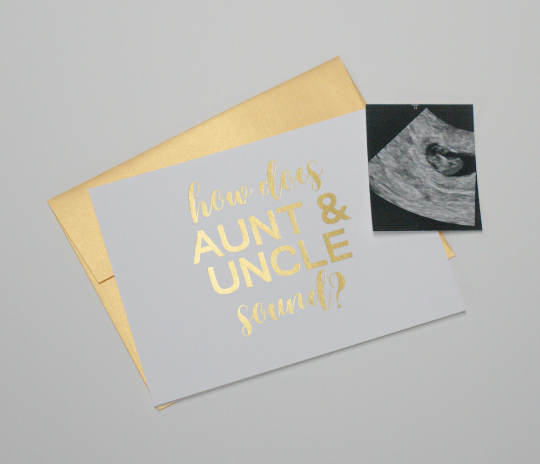Aunt and Uncle Pregnancy Announcement Card
