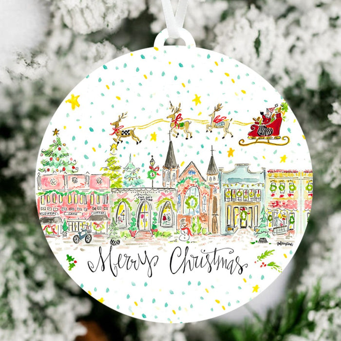 Christmas Town Ornament - Brittany Rawls Art