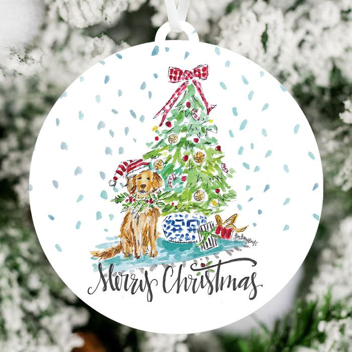 Merry Christmas Tree Ornament - Brittany Rawls Art