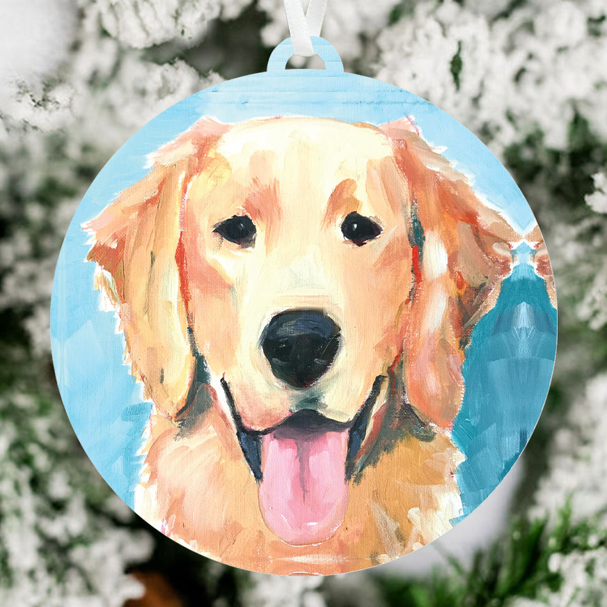 Golden Retriever Ornament - Brittany Rawls Art