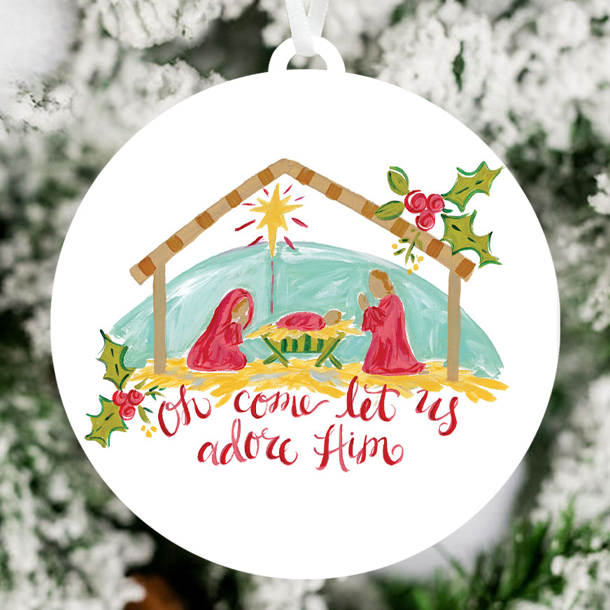 Nativity Scene Ornament - Brittany Rawls Art