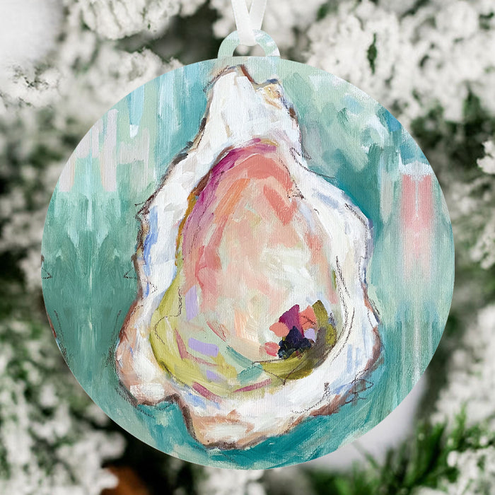 Teal Oyster Ornament - Brittany Rawls Art