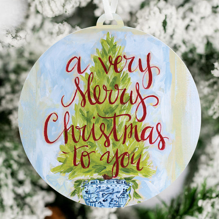 Very Merry Christmas Ornament - Brittany Rawls Art