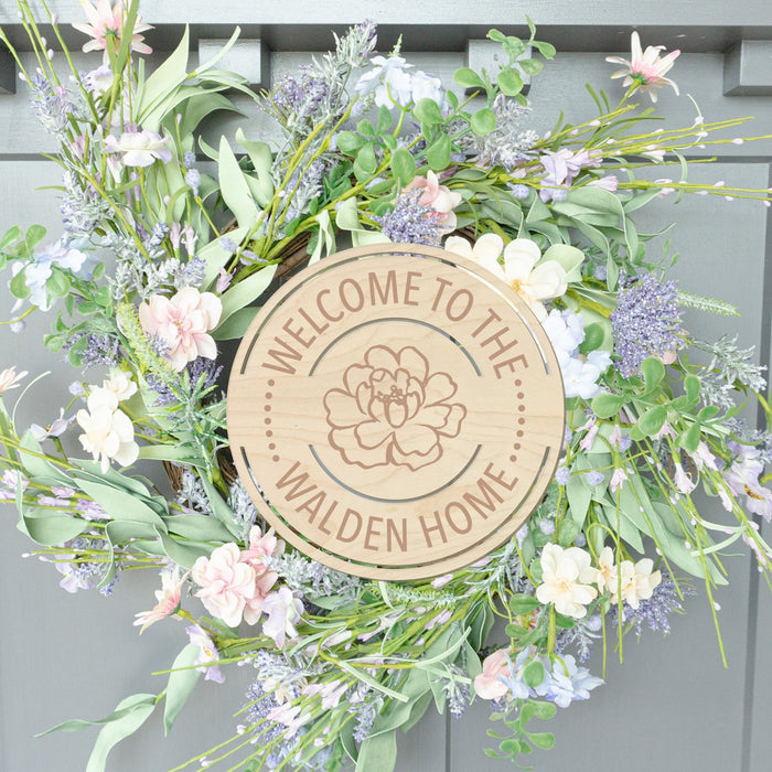 Personalized Welcome To Our Home Wood Front Door Sign