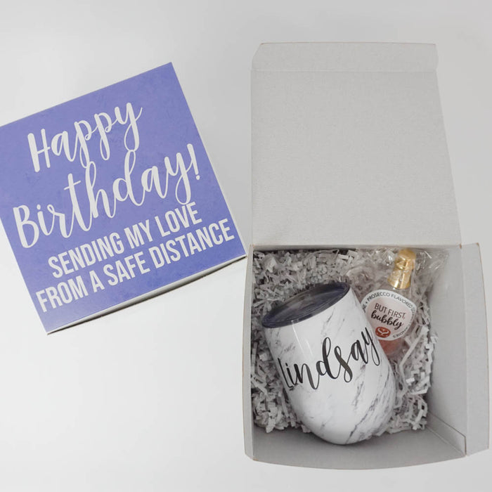 Sending My Love From a Safe Distance Birthday Periwinkle Gift Box