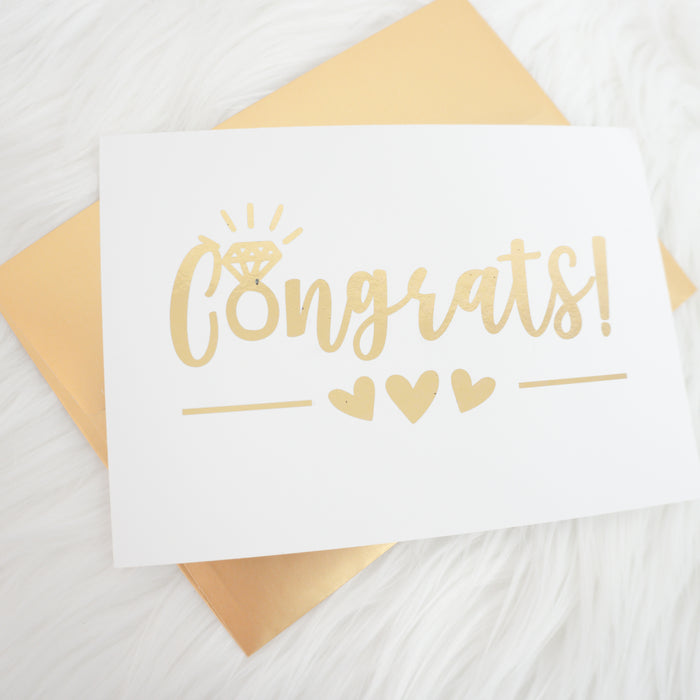 Congrats Engagement Ring Foiled Card & Envelope