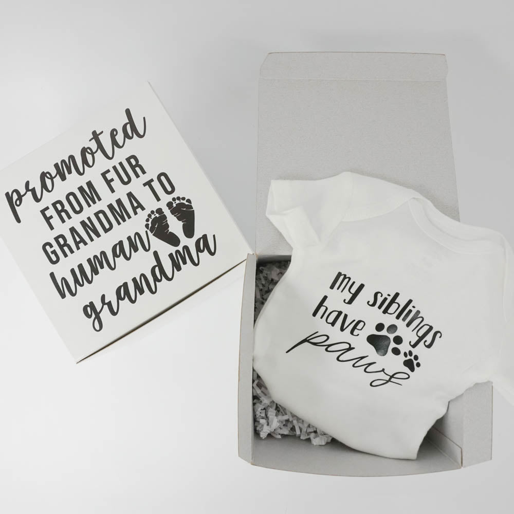 Promoted from Fur Grandma to Human Grandma Gift Box