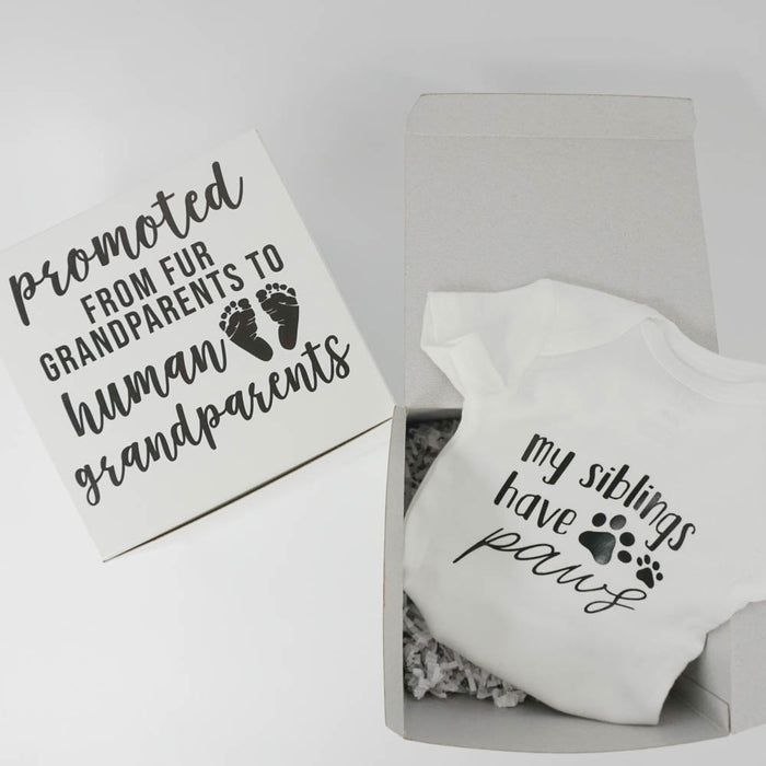 Promoted from Fur Grandparents to Human Grandparents Gift Box