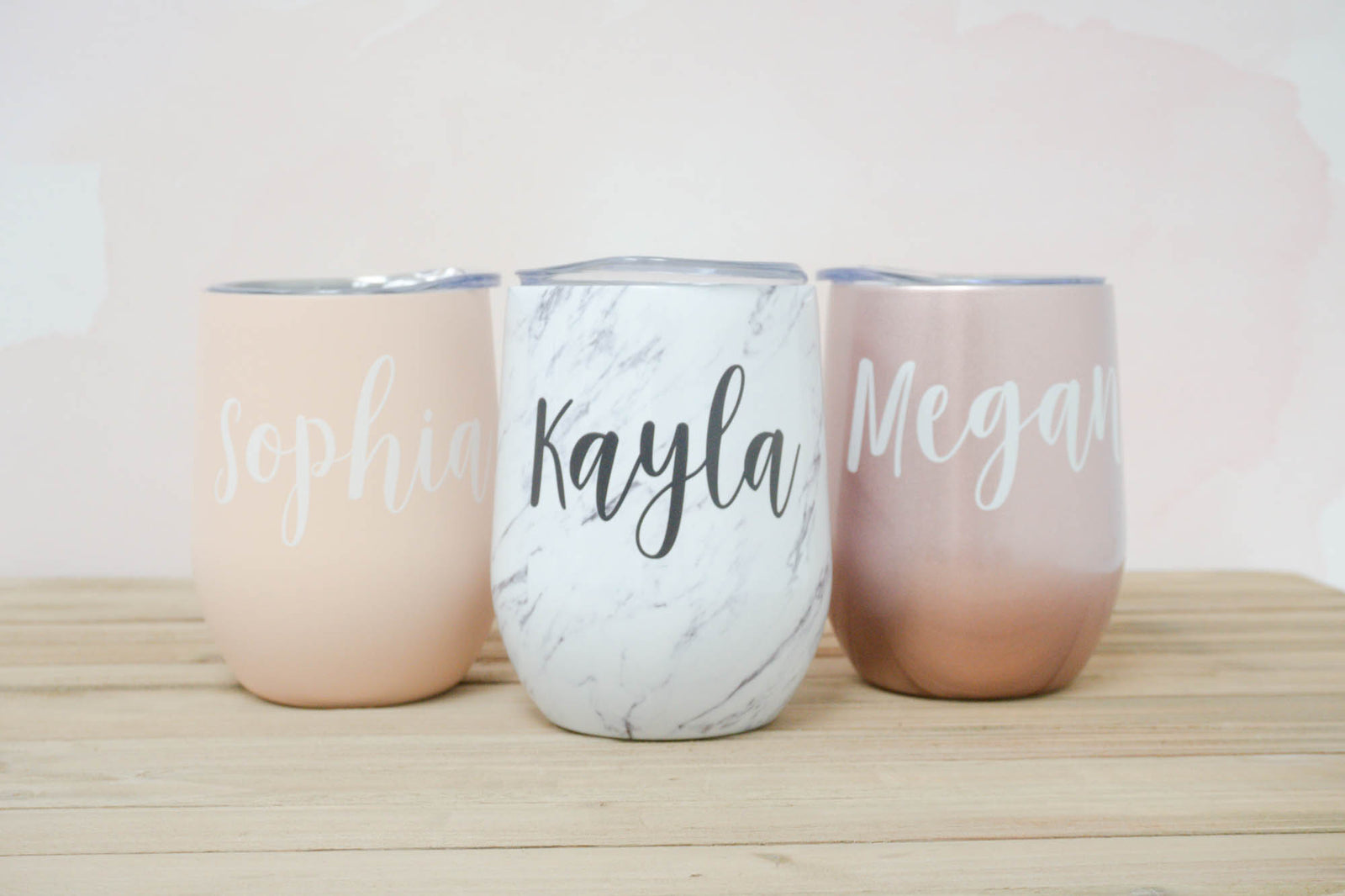 Personalized Name Wine Tumbler in Madelyn Font