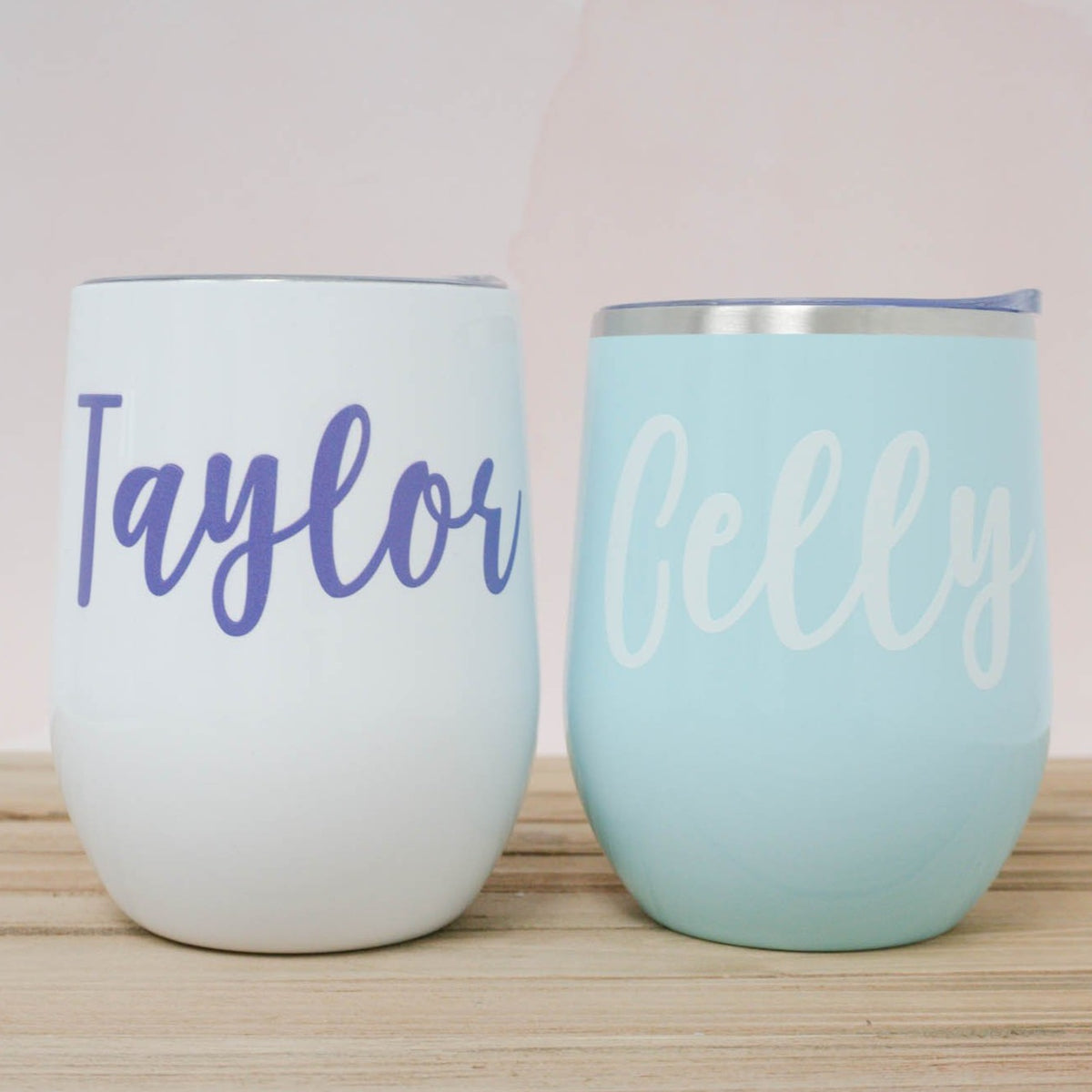 Personalized Name Wine Tumbler in Selena Font