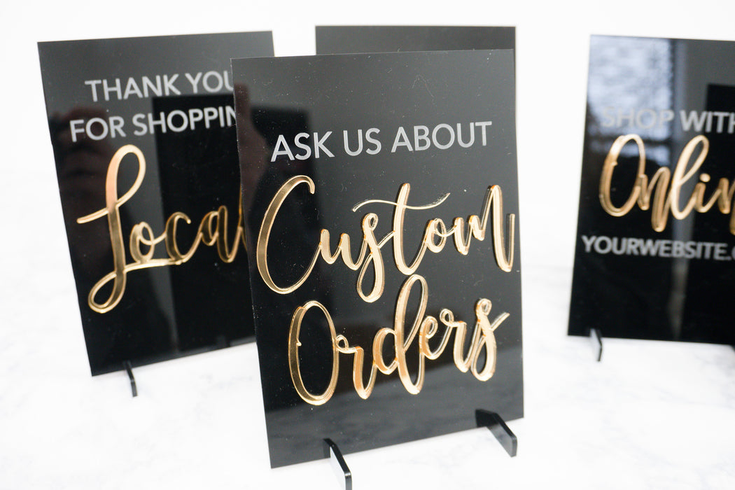 Customizable Acrylic Sign for Boutiques & Small Businesses