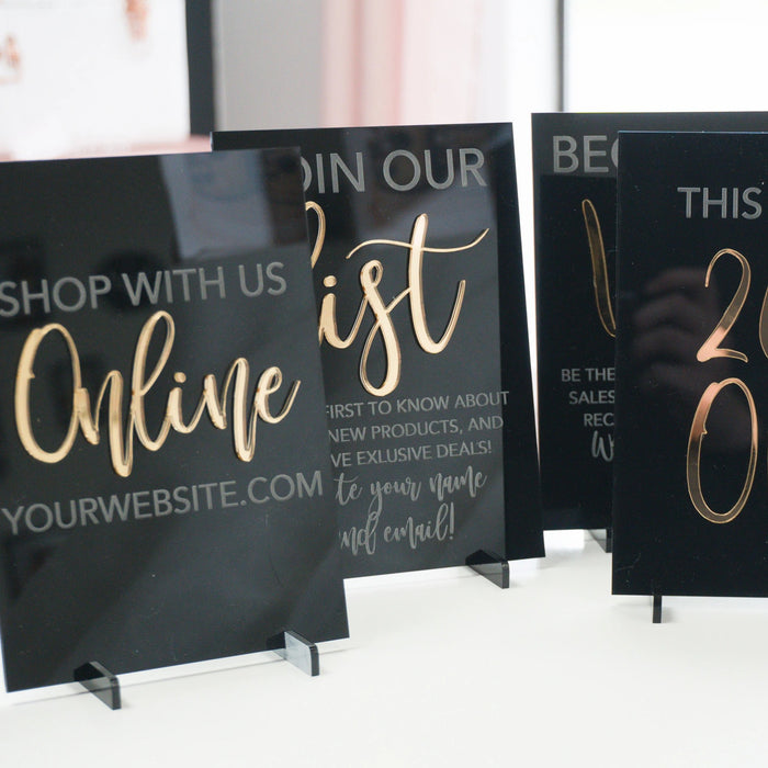 Customizable Acrylic Sign for Boutiques & Small Businesses