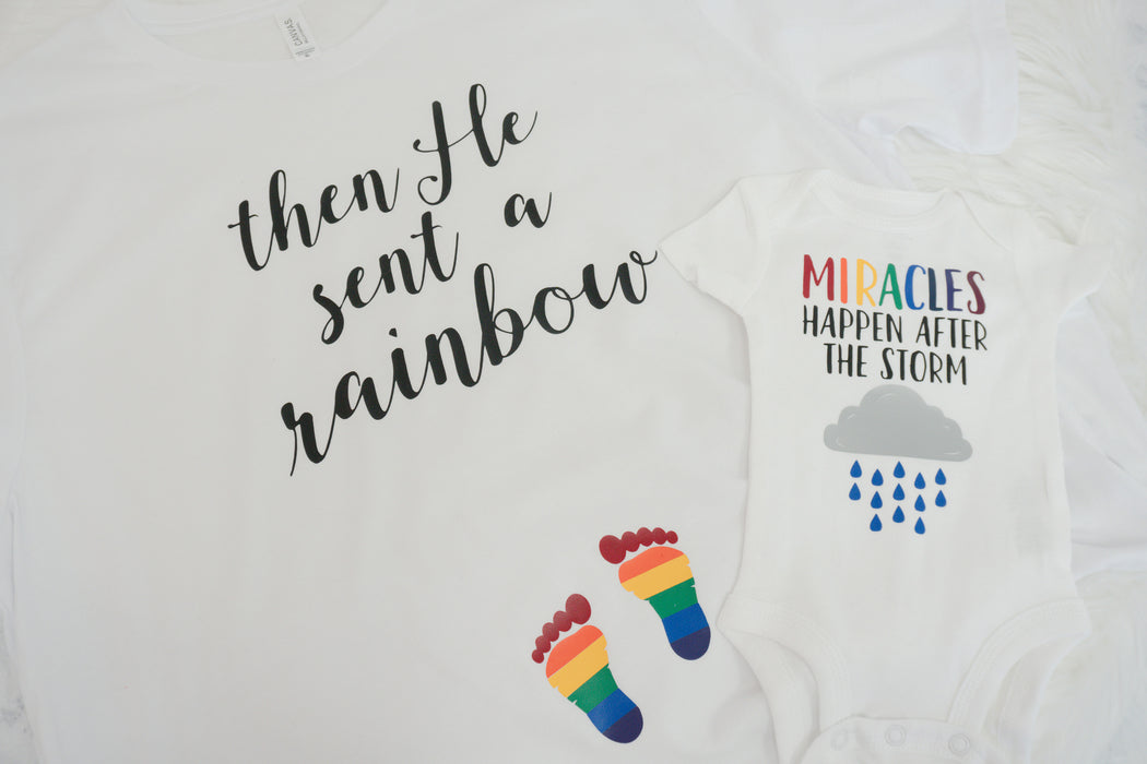 Rainbow Baby Shirt and Bodysuit Set