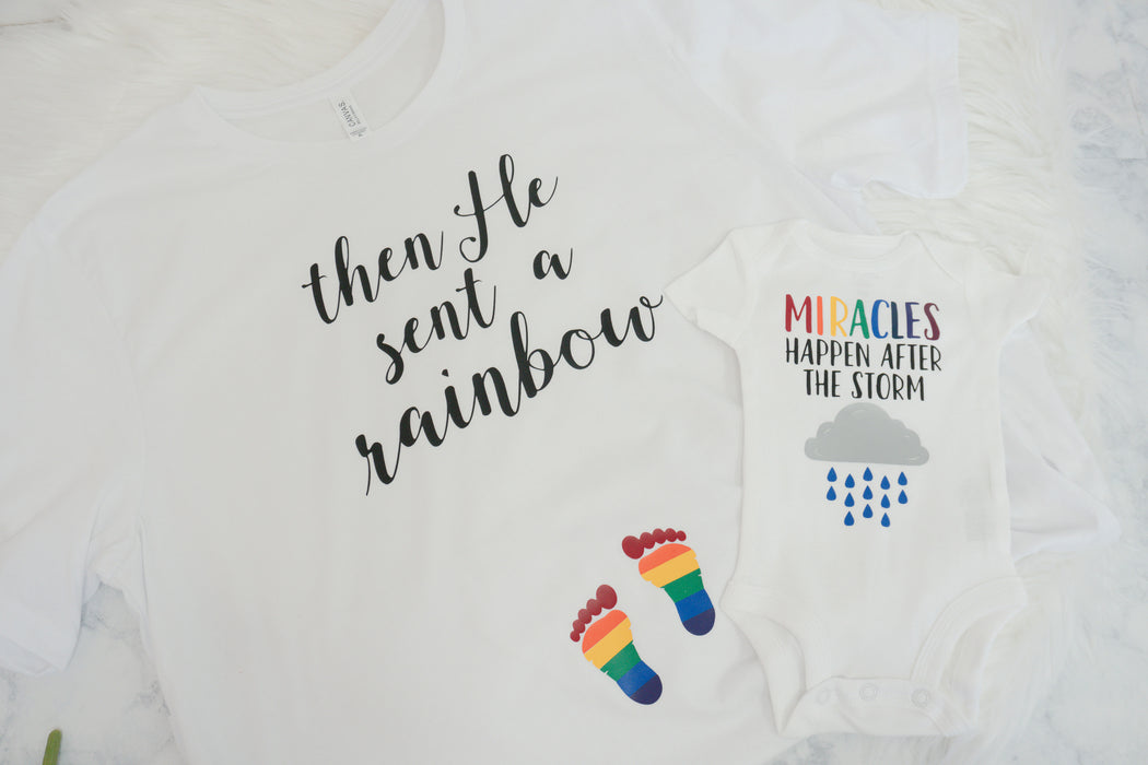 Rainbow Baby Shirt and Bodysuit Set