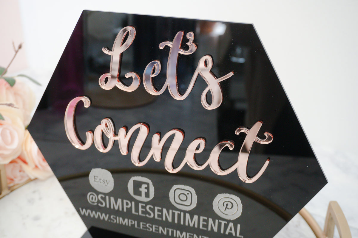 Let's Connect Acrylic Sign for Boutiques & Small Businesses