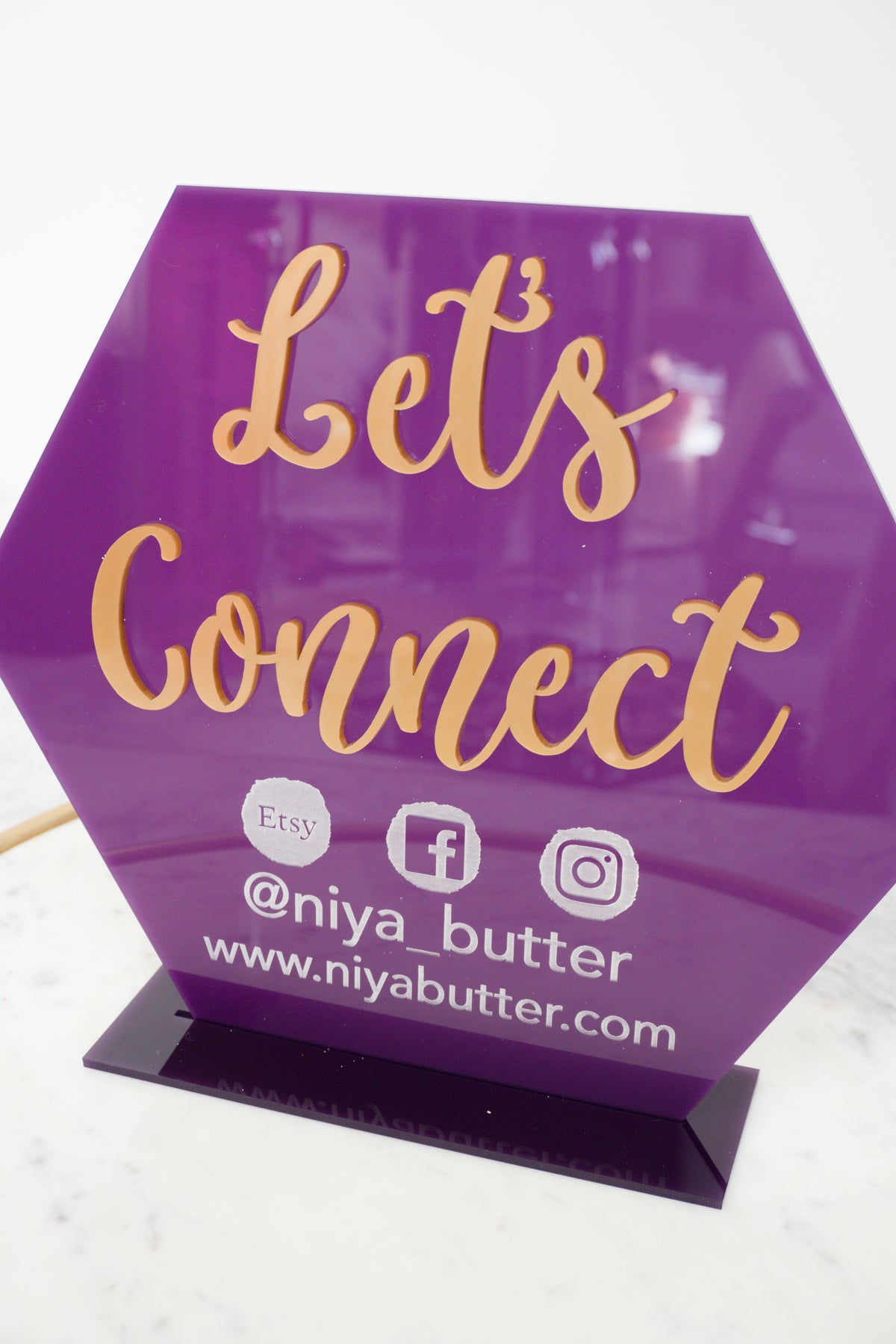 Let's Connect Acrylic Sign for Boutiques & Small Businesses