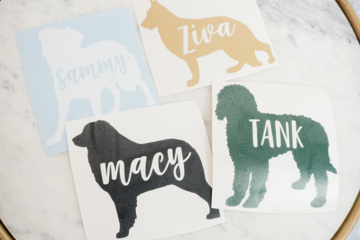 Custom Dog Name Vinyl Decal