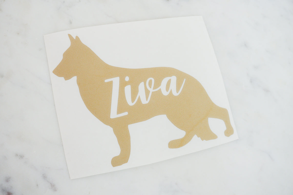 Custom Dog Name Vinyl Decal