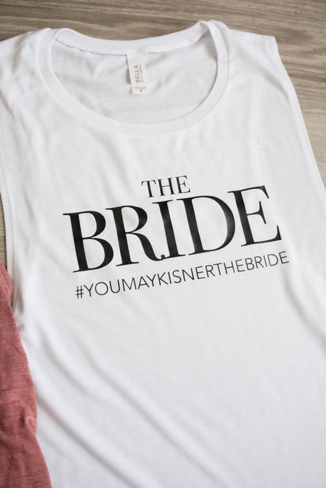 The Bride and The Party Custom Wedding Hashtag Tank Tops