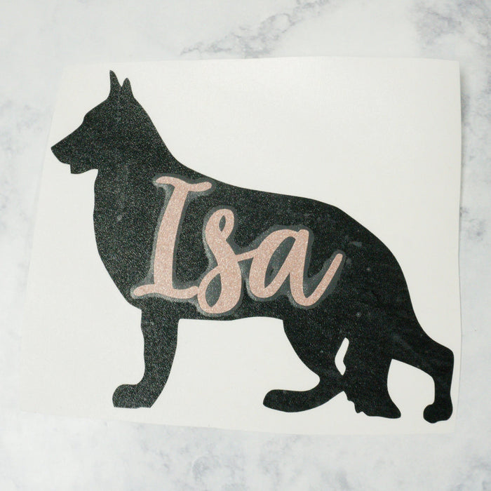 Personalized Name German Shepherd Vinyl Decal