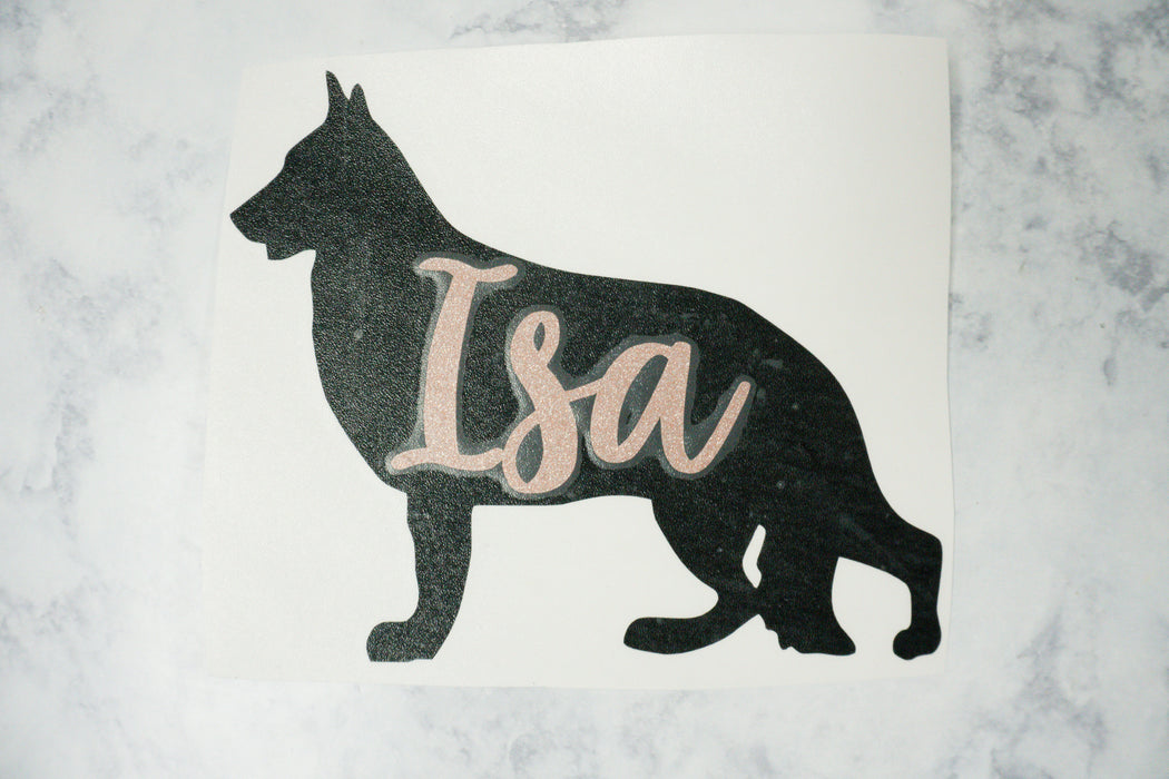 Personalized Name German Shepherd Vinyl Decal