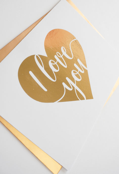 I Love You Foiled Card & Envelope
