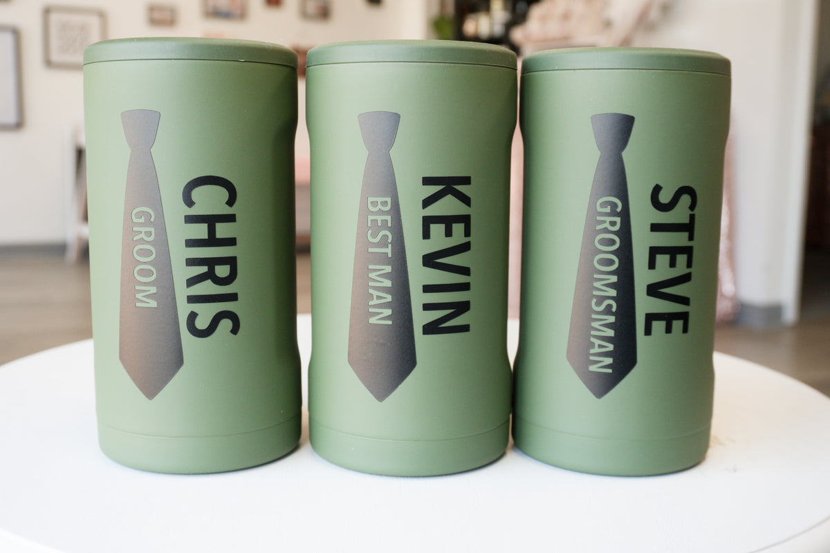 Groomsmen Name Ties Brumate Hopsulator Trio