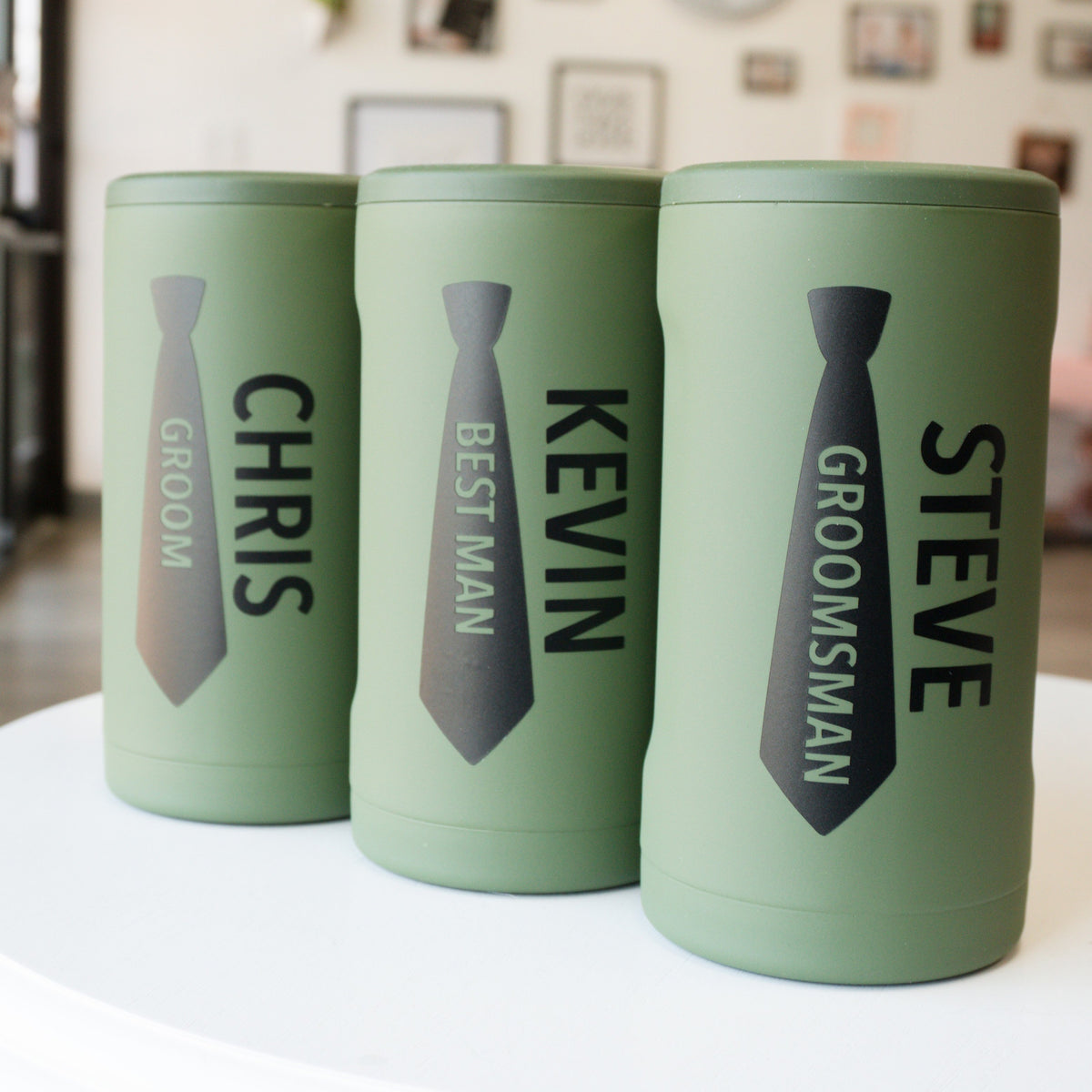 Groomsmen Name Ties Brumate Hopsulator Trio