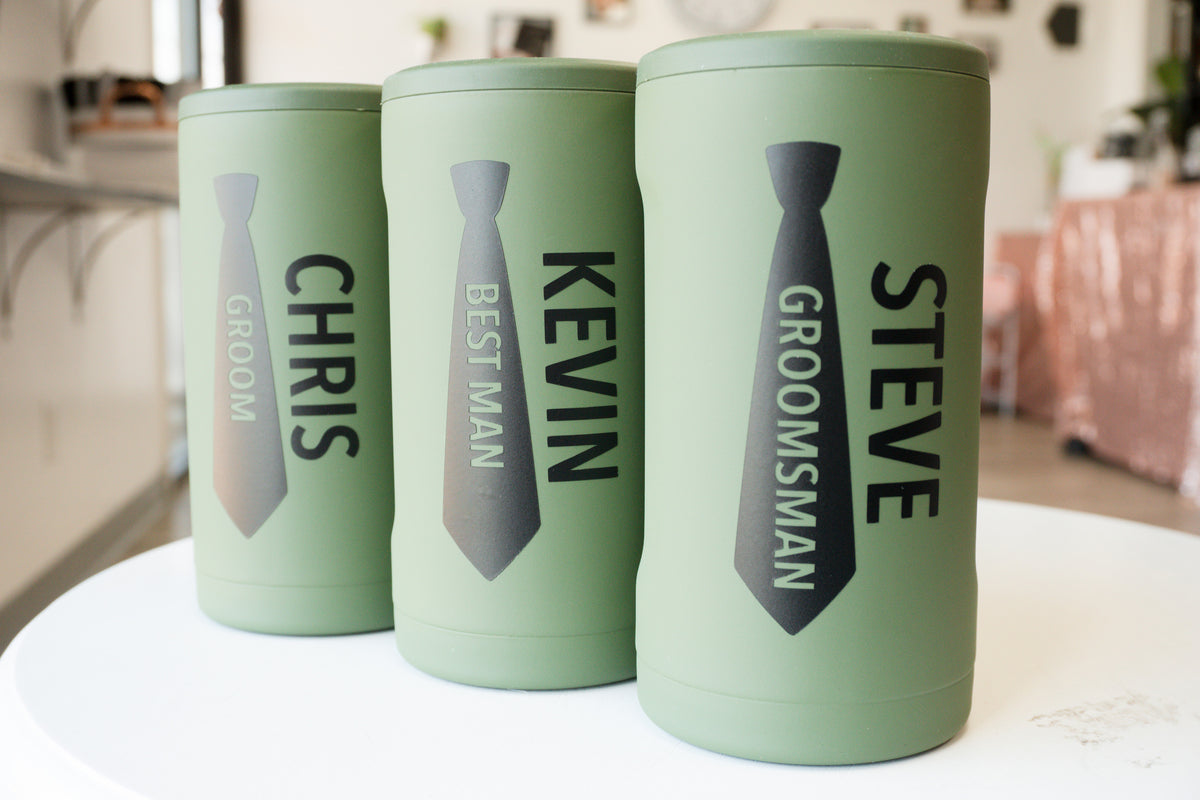 Groomsmen Name Ties Brumate Hopsulator Trio