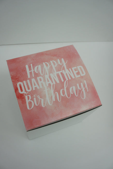 Happy Quarantined Birthday Pink Watercolor Gift Box