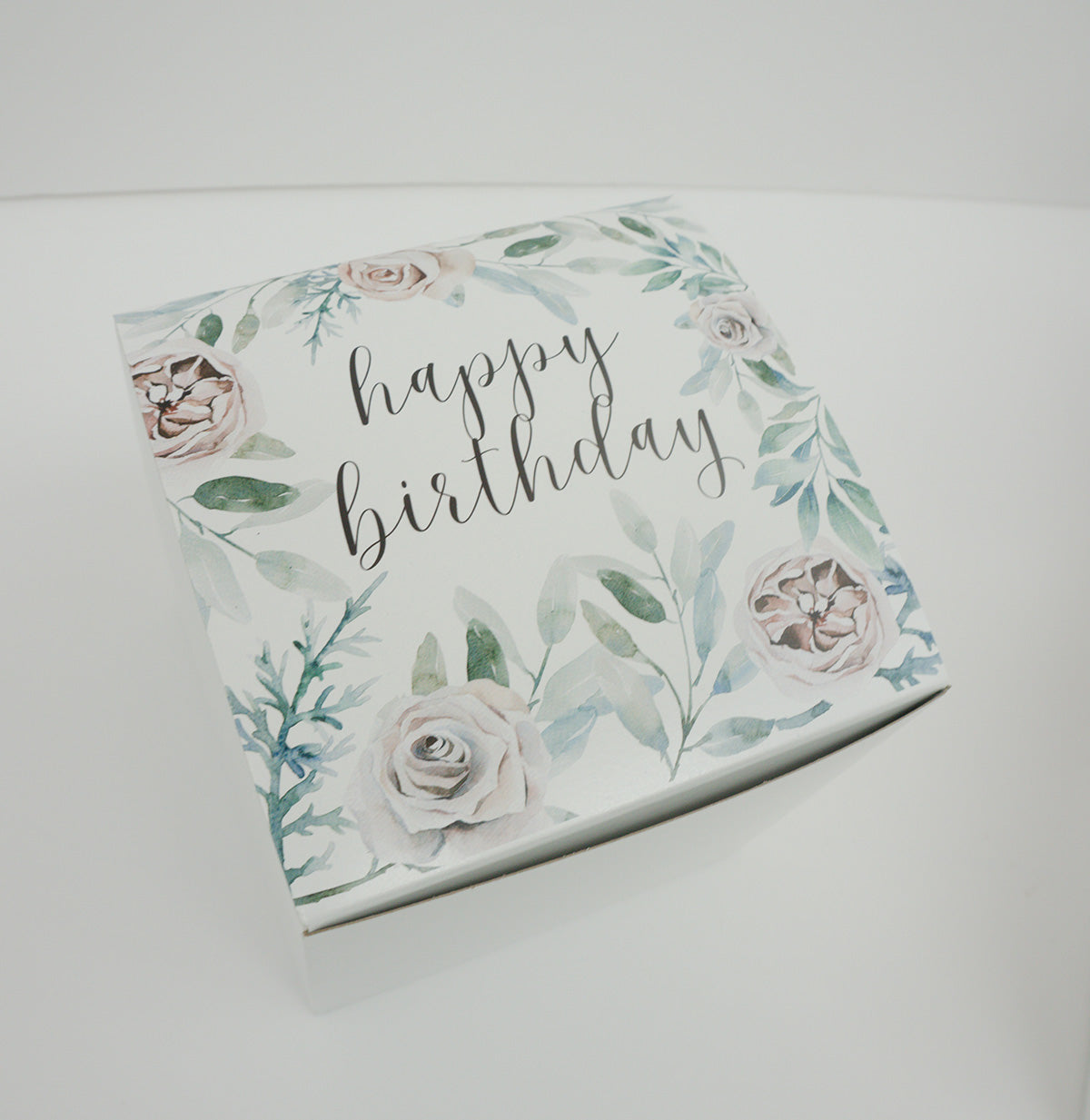 Happy Birthday White Floral Gift Box