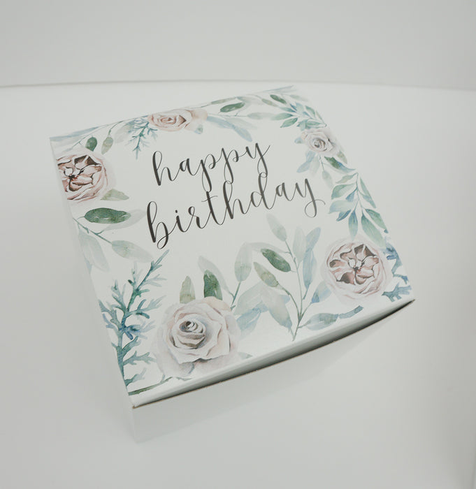 Happy Birthday White Floral Gift Box