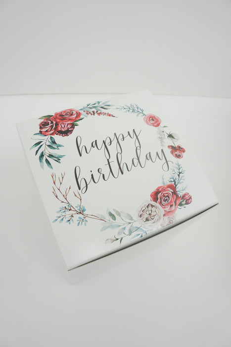 Happy Birthday Red Floral Gift Box