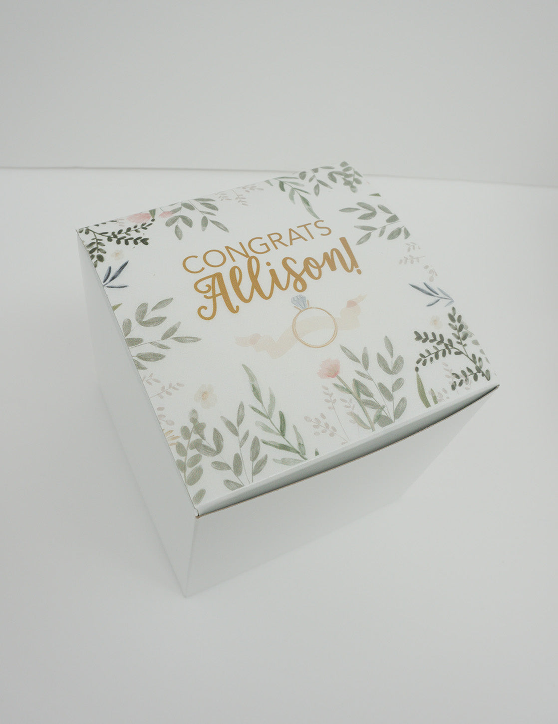 Congrats Greenery Engagement Gift Box