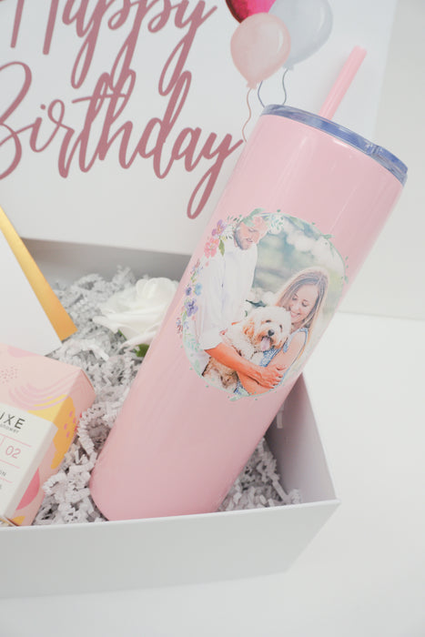 Happy Birthday Gift Box with Photo Tumbler