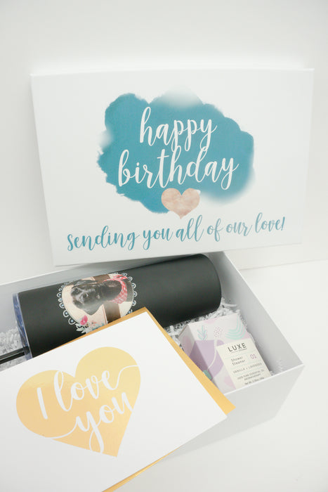 Happy Birthday Sending You All of Our Love Gift Box with Photo Tumbler